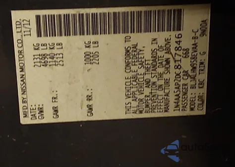 2013 Nissan Maxima 3.5 Sv z USA, uszkodzony, nr VIN 1N4AA5AP2DC817846